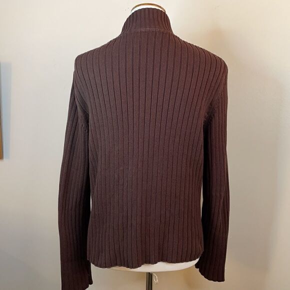 Jones New York Sport Brown Suede Mixed Media Full Zip Jacket (Size: Large) - Picture 3 of 12